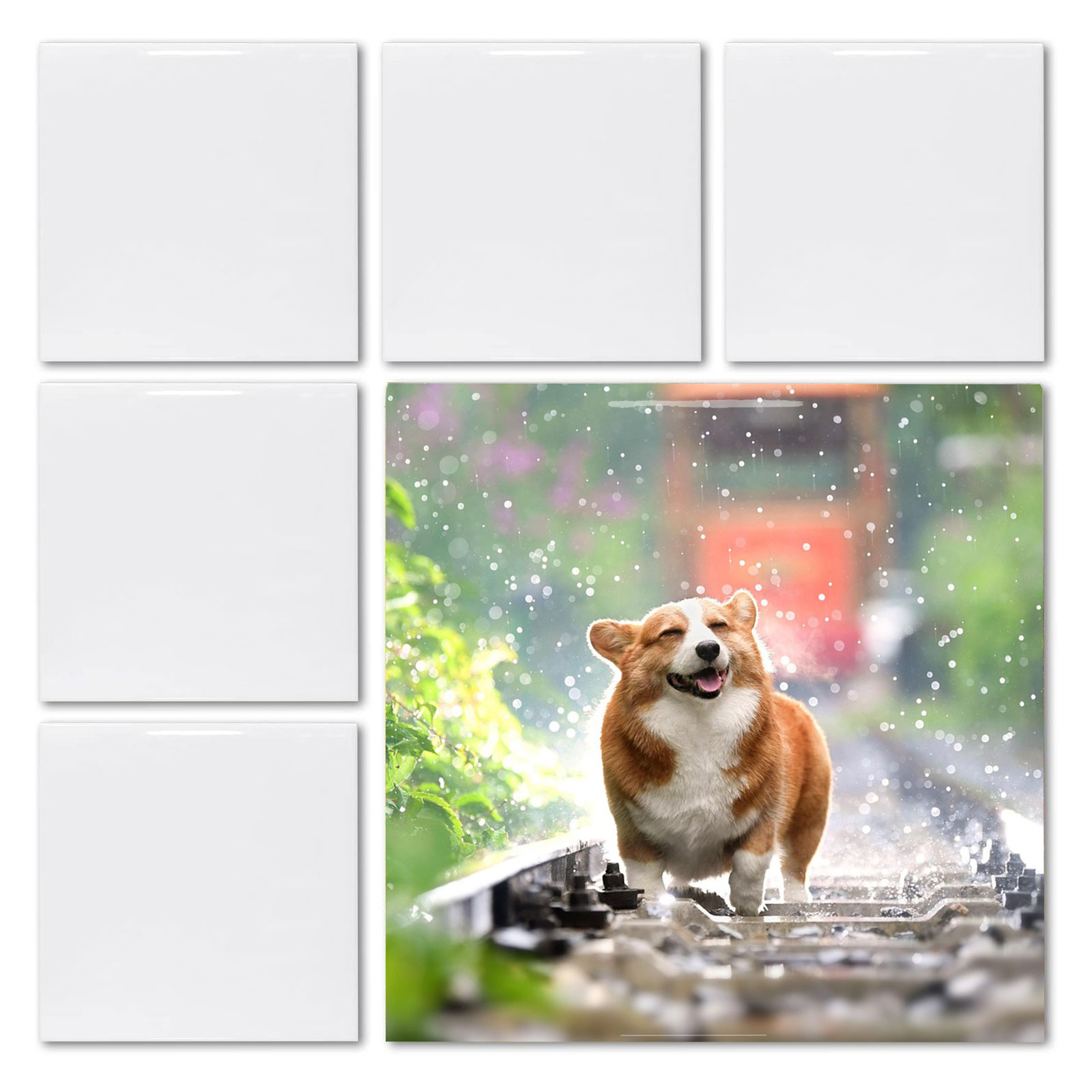 Ceramic Tile Blank - 20 adet 4.25' X 4.25' Süblimasyon