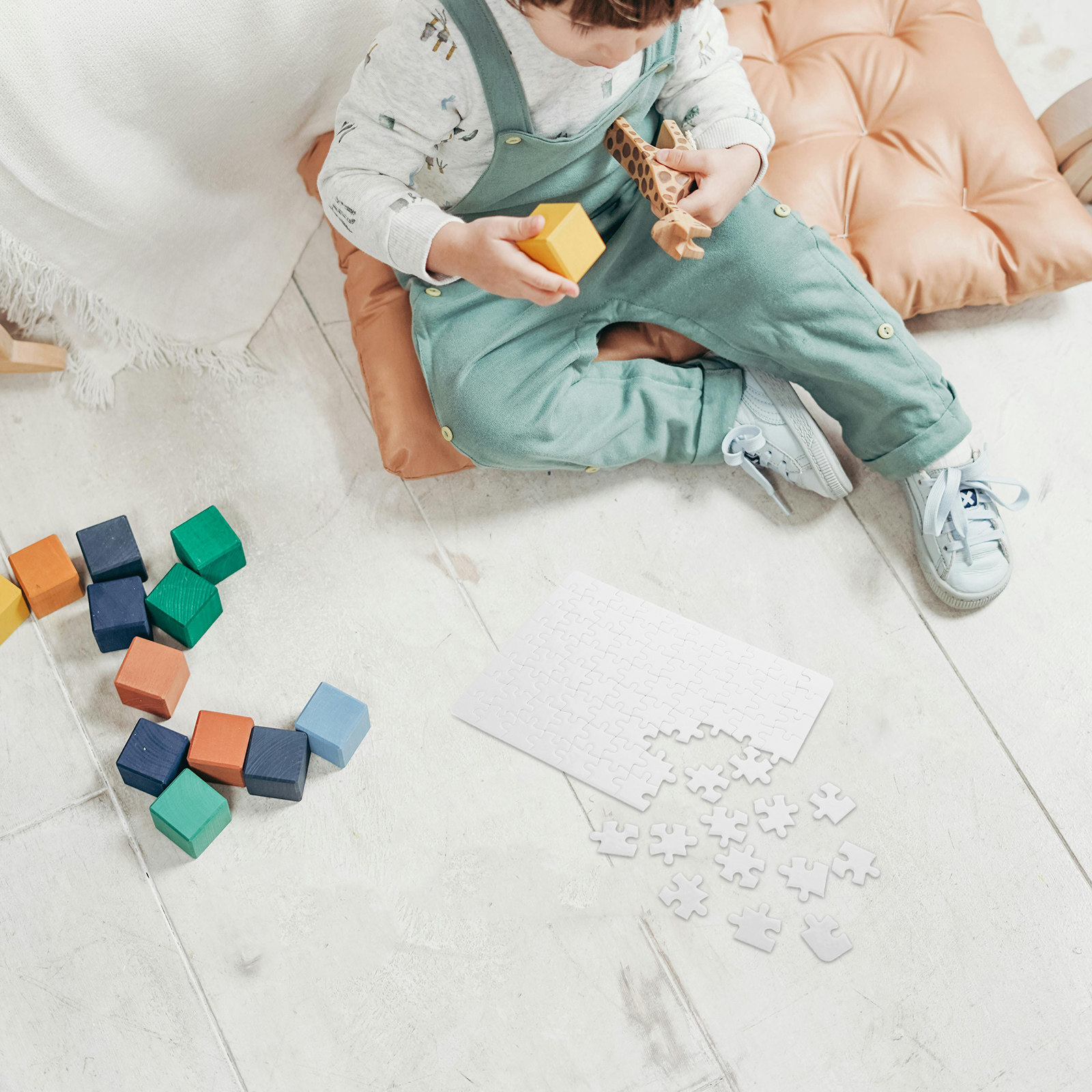 Puzzle Blank White - 4 Adet Boş Yapboz Bulmaca Beyaz