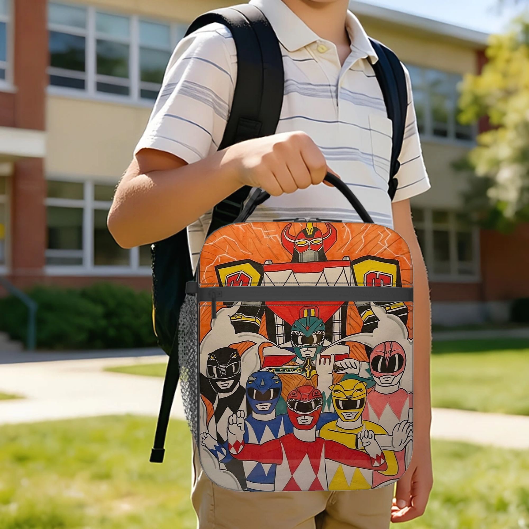 Tote Bag Sublimation - Power Rangers ve Megazord Sanat Eserleri