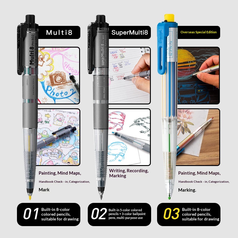 Pentel Multi 8 in 1 Renkli Mek - Staedtler Pencil Lumocolor incelemesi ve fiyatı